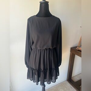 Flying Tomato Black Long Sleeve Dress